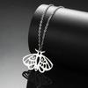 Unisex Aesthetic Punk Style Moth Necklace Elegant Gothic Style Necklace with Animal Pattern Pendant for Fashion Lovers