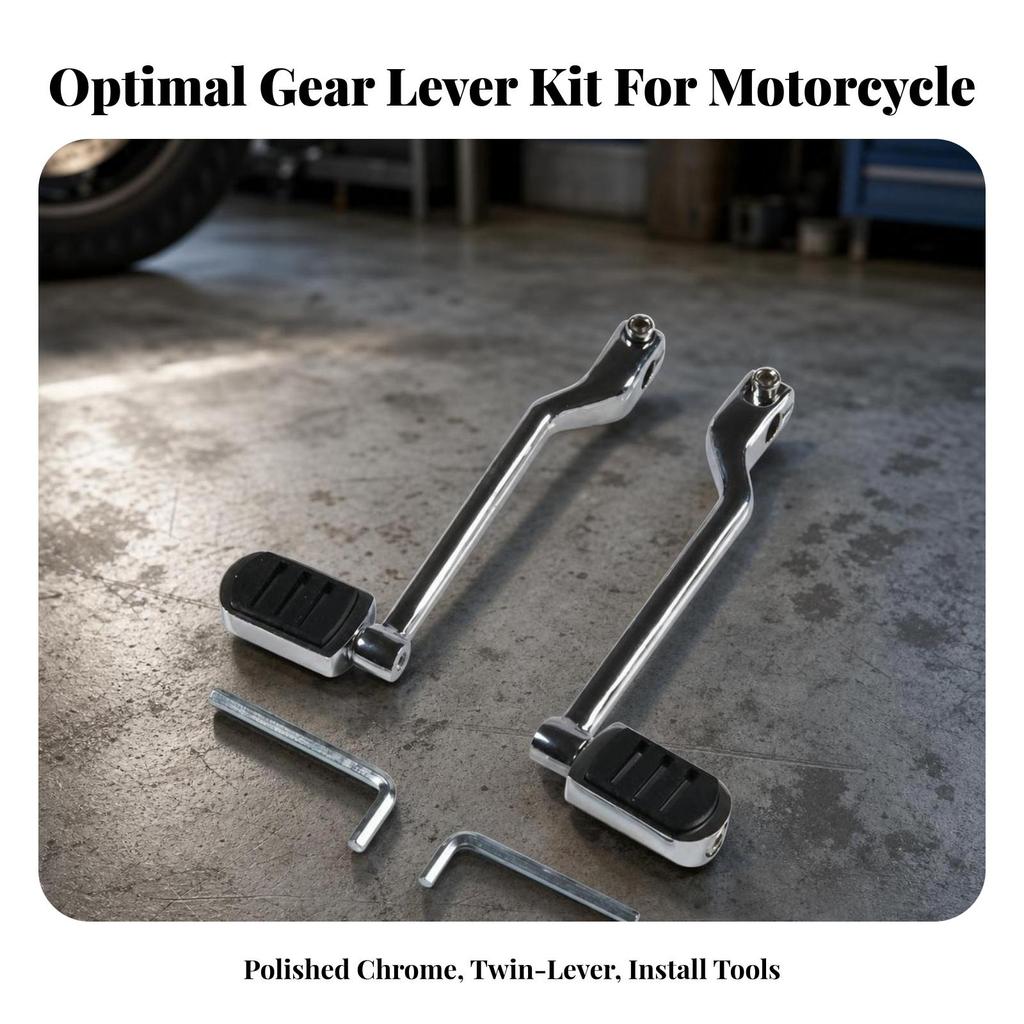Motorcycle Gear Levers with Rubber Pads Long-Lasting Front and Rear
