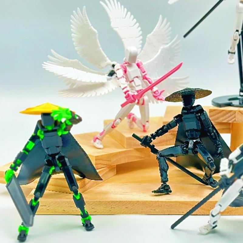 1 Sett 3D-printet Multi-leddet Bevegelig Lucky Monteringsleker 13 Actionfigur T13 Actionfigur Foreldre-Barn Spill Barnas Gaver
