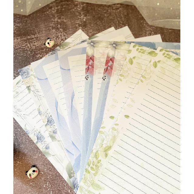 52 Lined Writing Stationery Paper, Beautiful Designs for Writing Letter, Notes, Invitations, Craft, 4 Different Style (11.7 x 8.26")