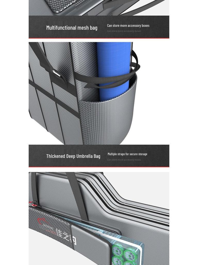 Bolsa Espessa de Grande Capacidade de Três Camadas para Armazenamento de Aparelhos e Varas de Pesca