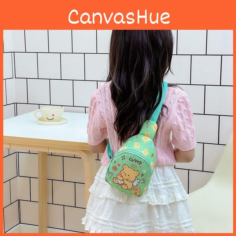 Printed Bear Butterfly Shoulder Crossbody Chest Bag Kids Cartoon Gifts Outdoor