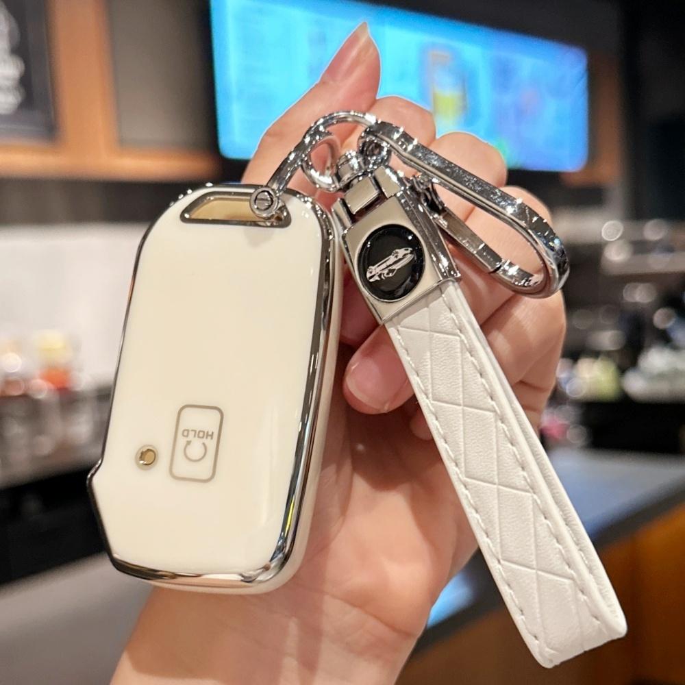 

for Kia Key Fob Protective Case, for Cerato Ceed Forte Niro Sorento Seltos Sportage Soul Telluride K5 Keychain TPU Cover Car Key білий
