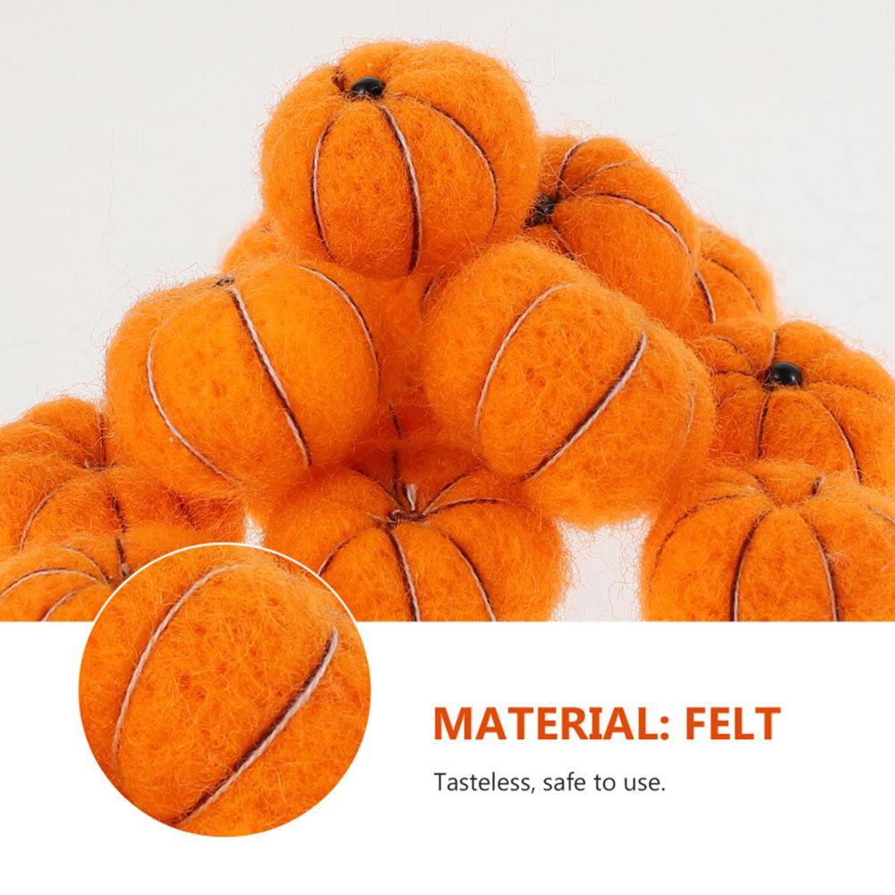 

12PCS Beautifully Handmade Decor Ornaments Wool Felt Balls Craft Pumpkin Pom Pom 12PCS