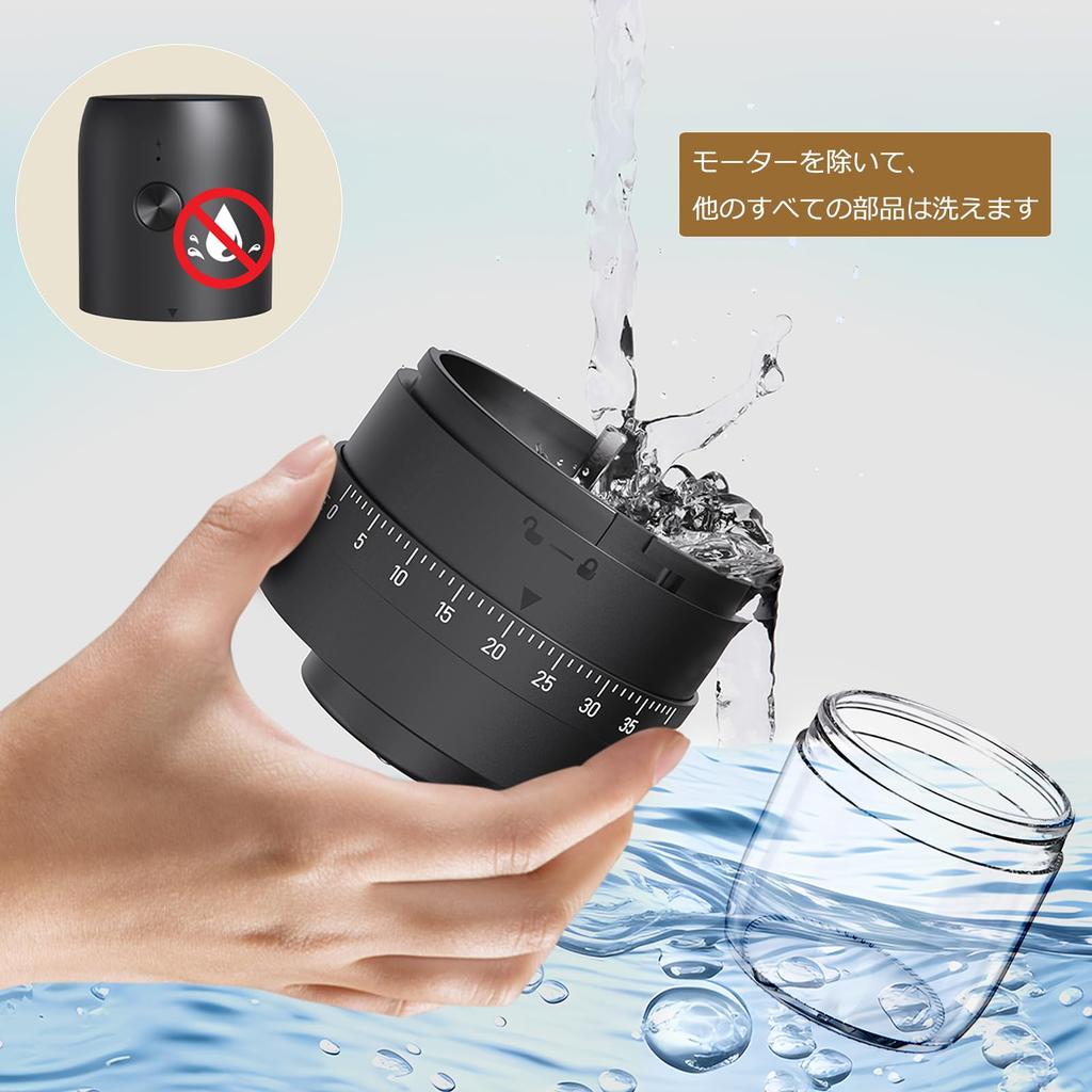 DERGUAM Electric Coffee Grinder, Updated Model Rechargeable Coffee Bean Grinder, Portable Compact Coffee Grinder with 0-40 Precision Thickness