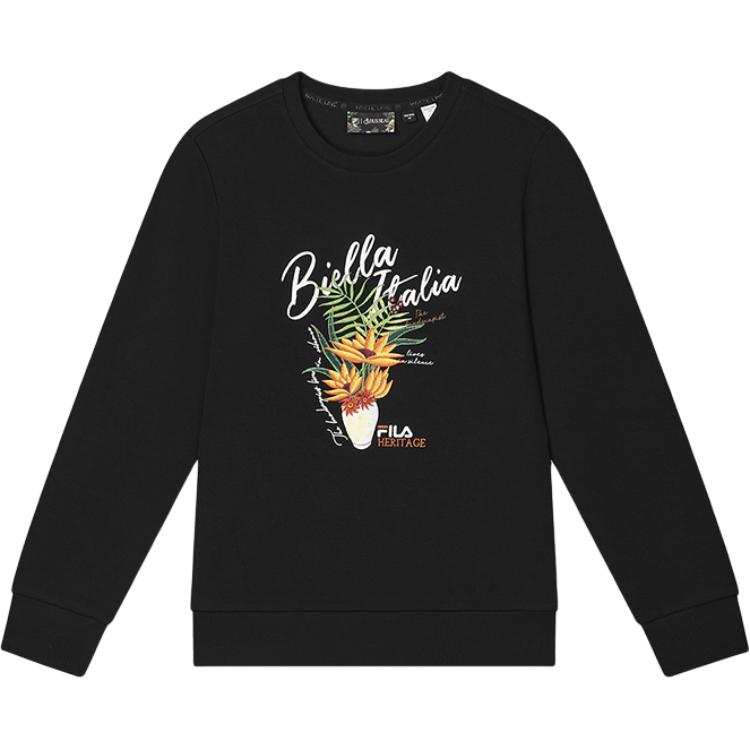 

Fila Серия Heritage Модный Повседневный Удобный Универсальный Свитшот с Длинным Рукавом Женский свитшот Черный F11W448210F-BK S