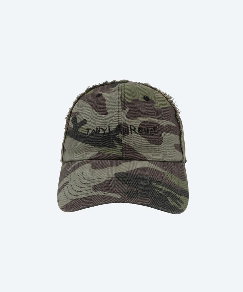Tonilolenseu Lettering Embroidered Camo Ball Cap
