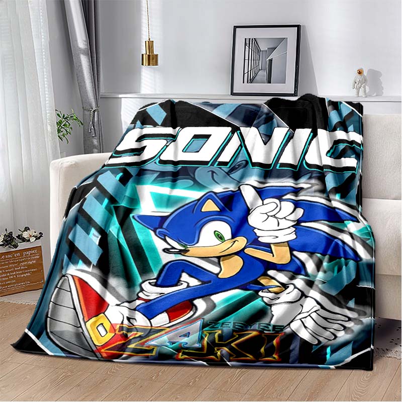 2026 New S-Sonic H-Hedgehog Flannel Blanket for Winter Warmth, Soft Sofa Cover, Bedding, Draped Blanket, Boys and Girls Gifts