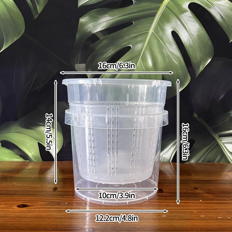Meshpot Root Control Transparent Flowerpot Breathable Flowerpot Double-layer Growth Container with Drainage Hole Orchid Planters