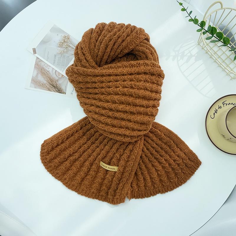 Wollstrickschal - Herbst/Winter Koreanischer Stil, Einfarbig, Vielseitiges Rot, Hochwertiger Nackenwärmer für Damen