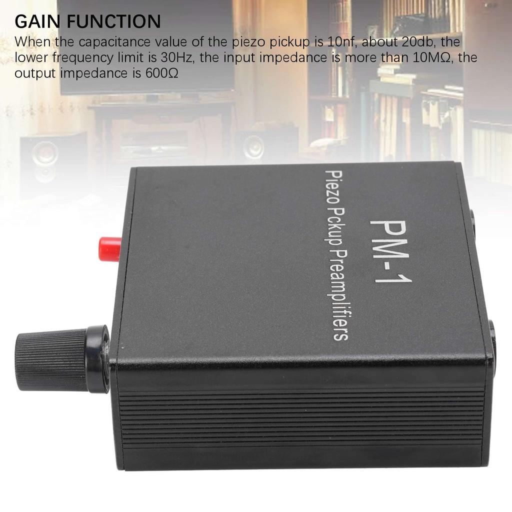 Piezo Pickup Preamp Amplifier Compact Surface Mount Rechargeable Guitar Pickup Preamp with Low Frequ