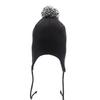 Knit Hat with Ear FREE EAR FLAP BLK [New Era] Pom-pom Flaps, Black,