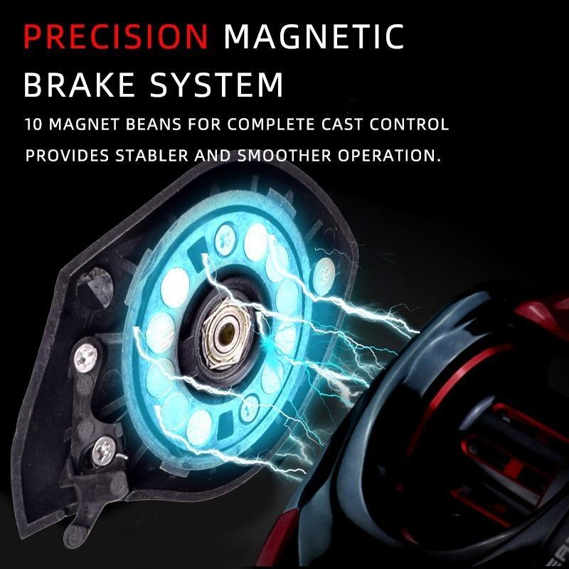 Red and Black Fishing Reel 7.2:1 Spool Saltwater Freshwater General Maximum Resistance 8 Kg High Quality Bearing Fishing Gear