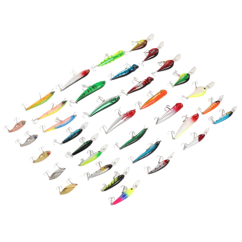 35Pcs Simulation Hard Bait Mixed Minnow Fishing Lure Kit Minnow Lure for Freshwater Saltwater Boat Fishing
