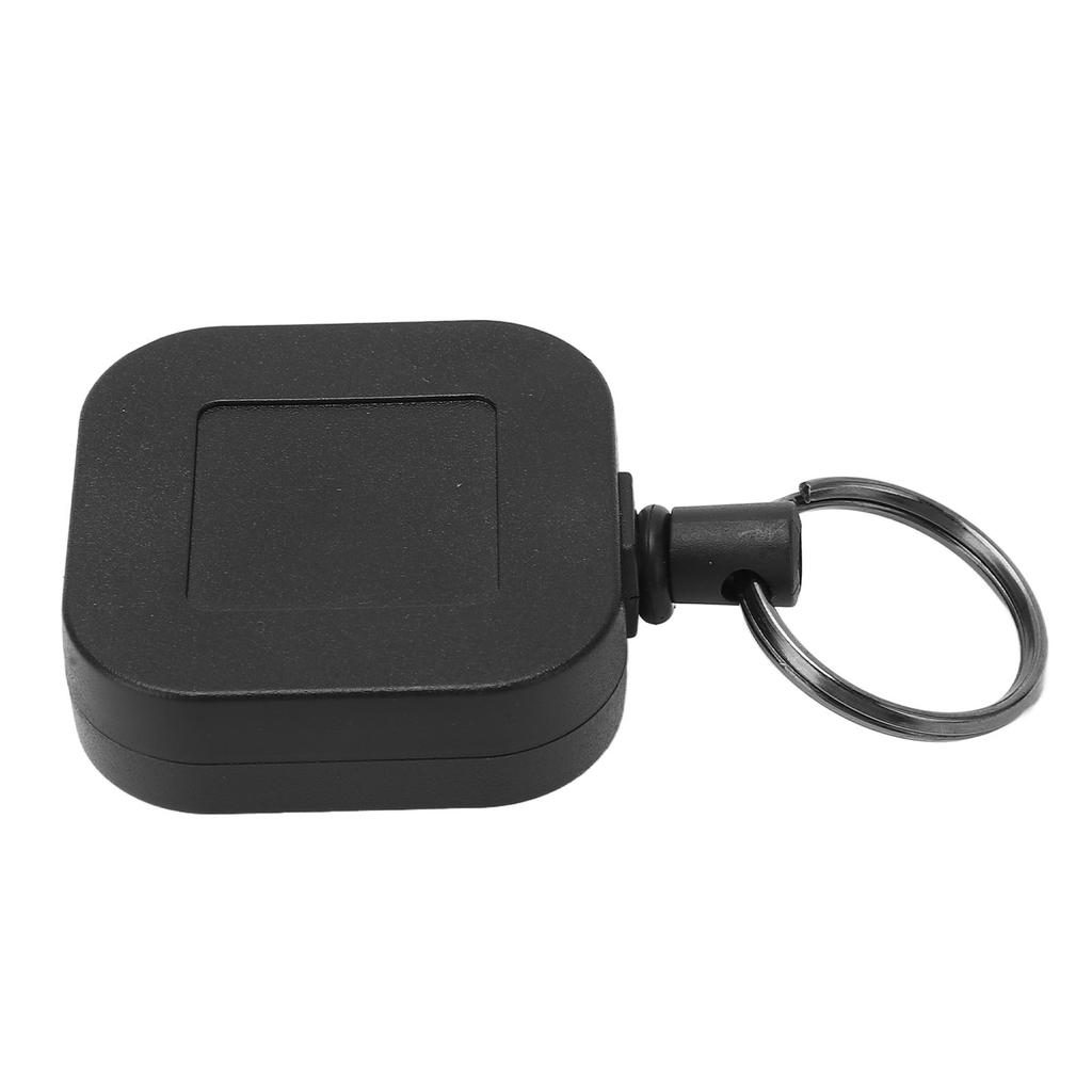 Retractable Keychain Black Plastic Wire Rope High Resilience Portable Keychain for Anti Lost