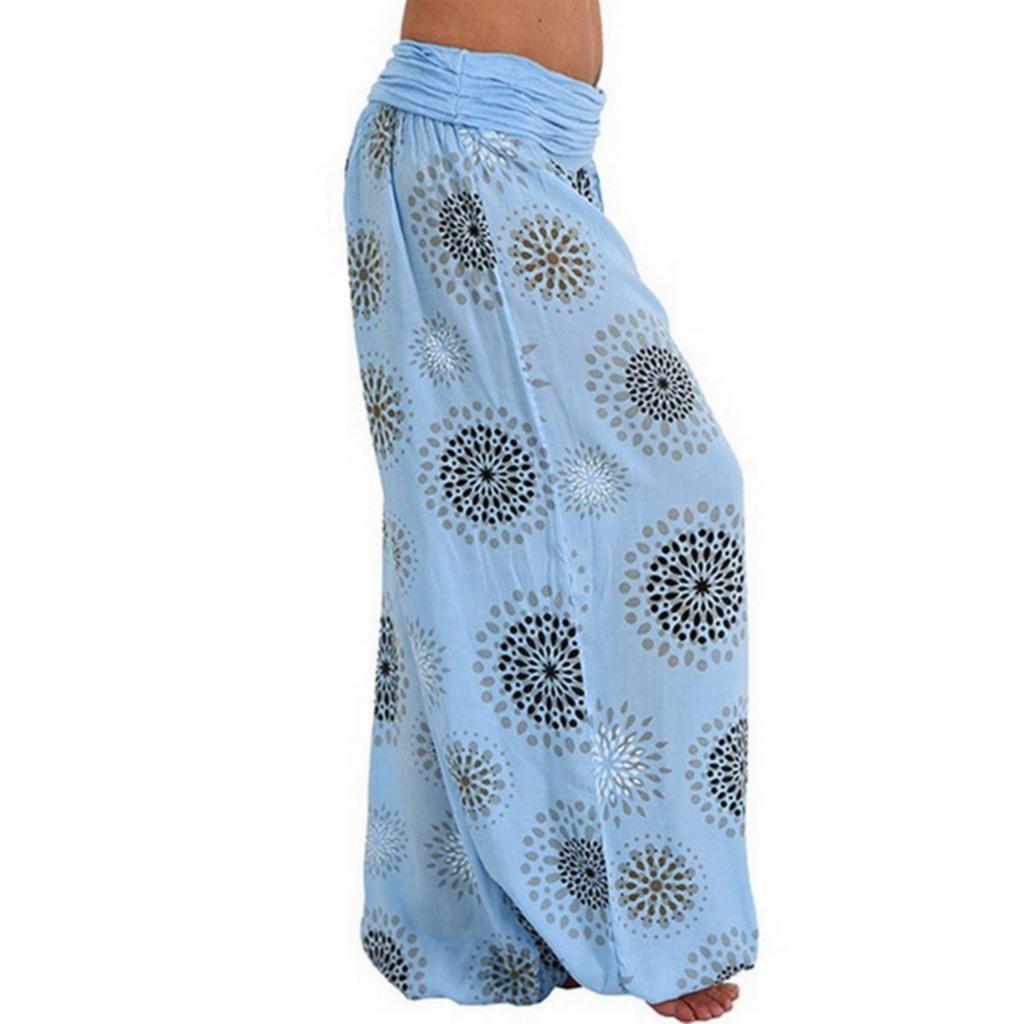Women's Digital Print Long Wide Leg Pants Harlan Casual Pants