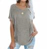 Women Summer T Shirts Casual Loose Fit V Neck Short Sleeve Basic Tee Top
