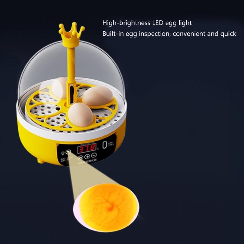 Eggs Incubator 4 Eggs Incubators for Hatching Eggs Heat and Humidity Control 4 Eggs Fully Turnning Poultry Hatcher