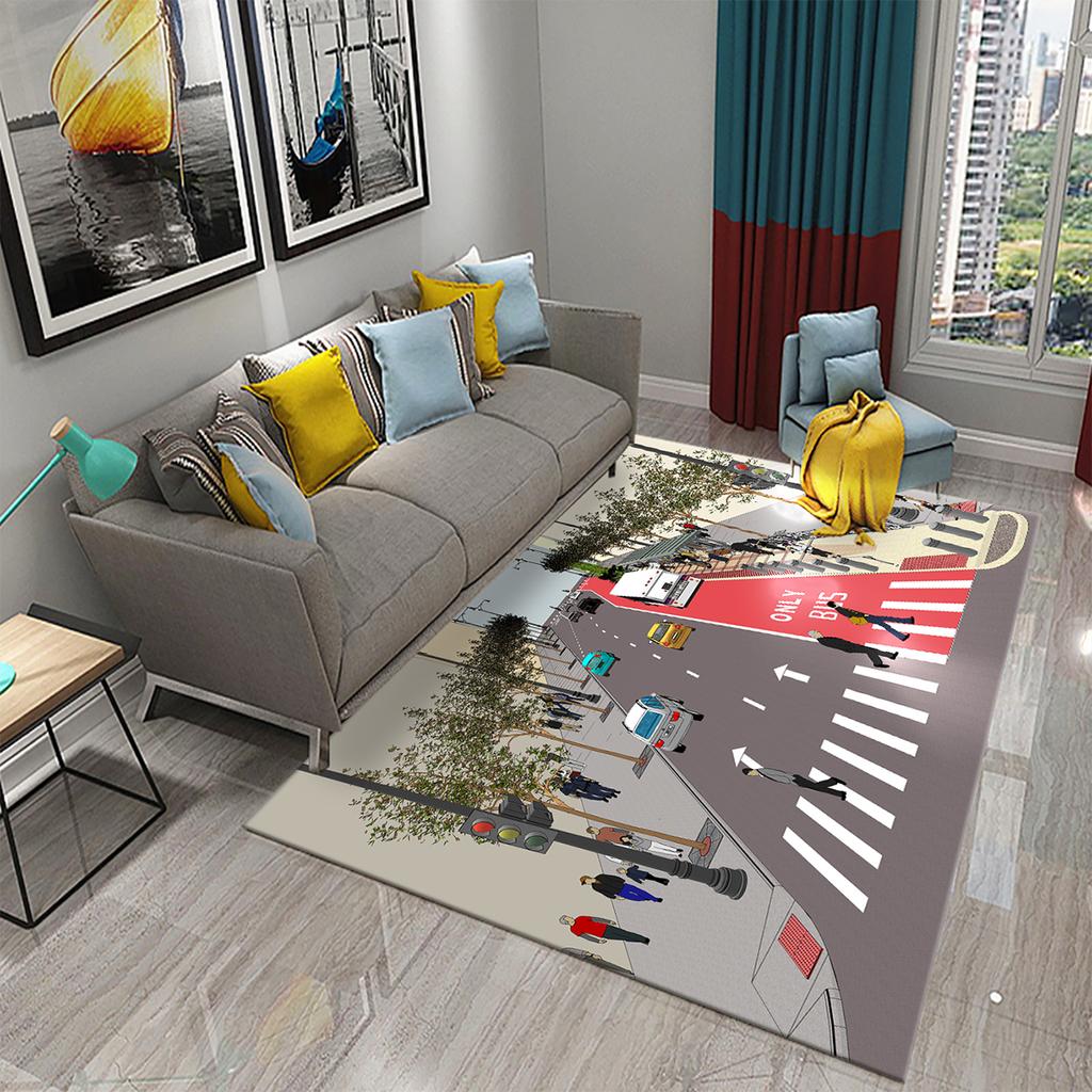 Děti Road Traffic Carpet Cartoon Auto Toys Koberec pro chlapce Dívky City Life Vzdělávací koberečky Vícebarevné Dětská Ložnice Hrací podložka do školky