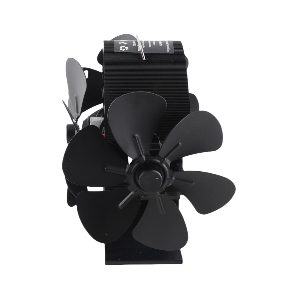 Heat Powered Stove Fan 3 Heads 18 Blade 270 Degree Blowing Fireplace Fan with Protective Cover Handle for Home Wood Burning Stov