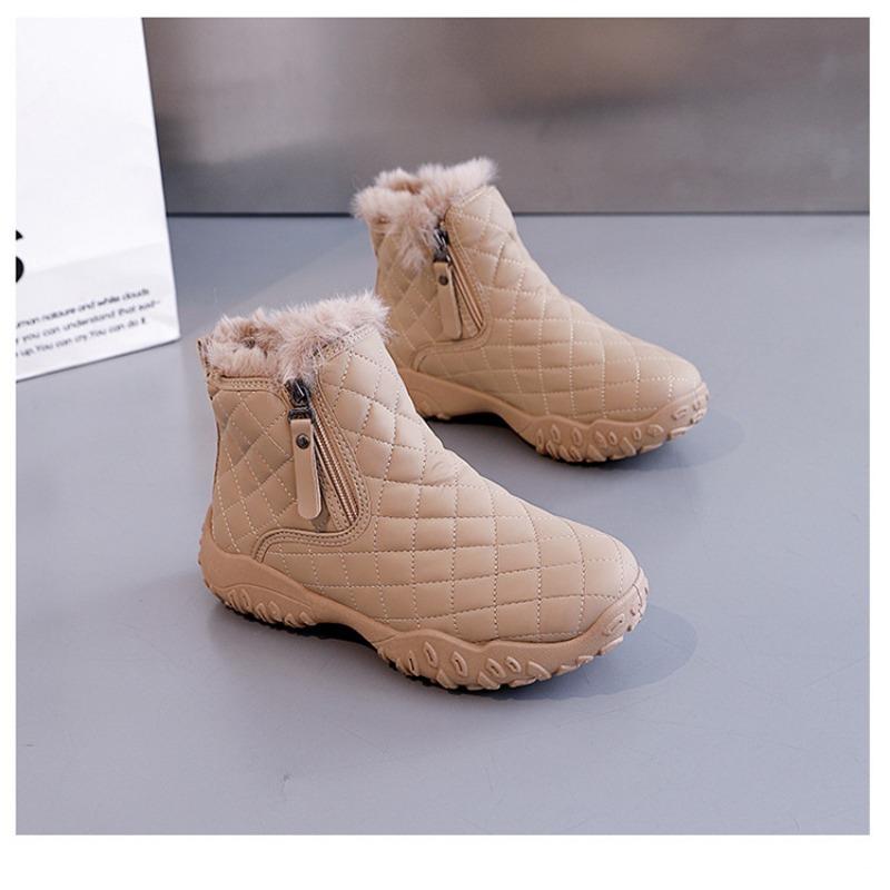 Women Fur Integrated Fleece Lined Thick Sole Warm Fashion Winter Snow Boots