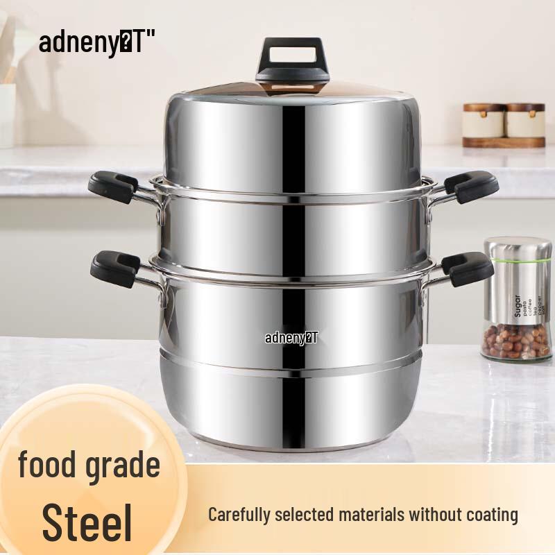 Adneny 3-Tier 30CM Stainless Steel Steamer Pot