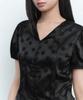 MUSINSA STANDARD WOMAN Women'S Dot Puff Sleeve Tie Blouse [Black]