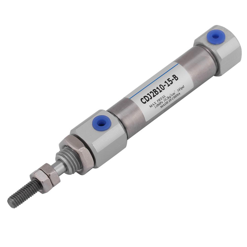 1pc Mini Stainless Steel Dual Acting Stoke 15mm0.6inch Air Pneumatic Cylinder Max. 1Mpa