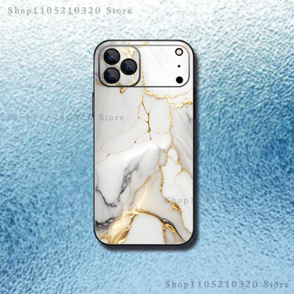 Black Gold Marble Art Phone Case For iPhone 17,16,15,14,13,12,11,Pro,Max,Plus,E,SE4,Air,Mini Black Soft Funda iPhone16