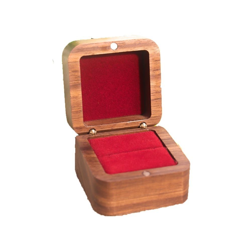 Square Rings Bearer Box 1/2 Slots Jewelry Organizer Simple Rings Display Case  Couple