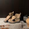 Retro thick-soled Maillard soft-soled two-wearing medium boots for women's spring and autumn new thin thick-heeled fashionable medium boots