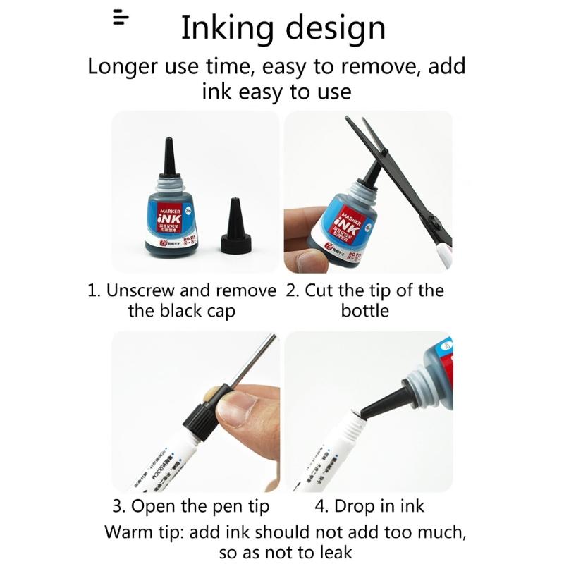 4x/Set Deep Reach Markers 32mm Long Nose Marker Waterproof Deep Hole Marker Pens