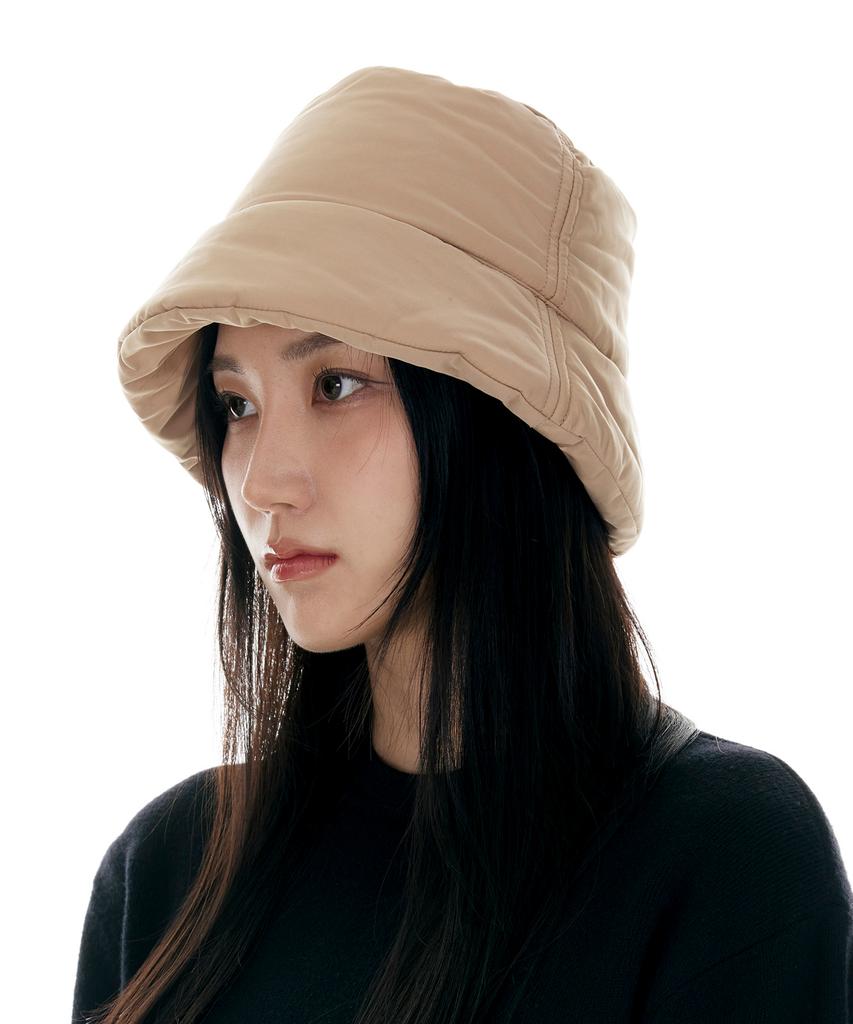 Luoeseupaeg Solid Padded Bucket Hat (Beige)
