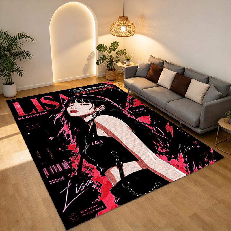 Custom Name Lisa Name Carpet Rug for Bedroom Living Room Home Sofa Decoration,Playroom Sofa Office Home Decor Game Large Decor Floor Mat