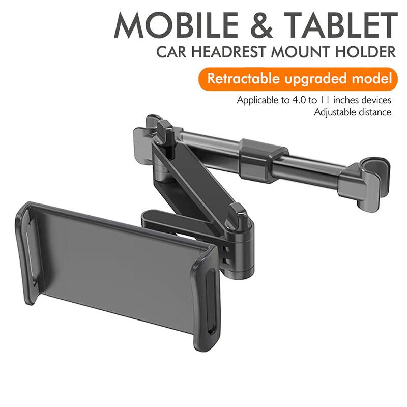 Adjustable Headrest Tablet Mount for Cars 360 Rotation Back Seat Holder for Travel Children and Passengers