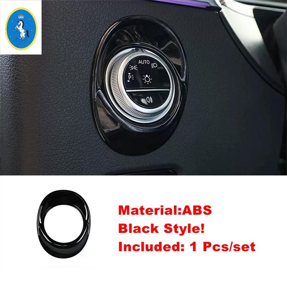 Black ABS Auto Glass Switch / Air Outlet / Headlight Switch Cover Trim For Mercedes Benz GLC Class X254 GLC260 GLC300  2024 Headlight Switch