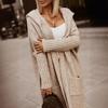Cross-Border Wool Hooded Cardigan: Loose, Long, Knitted Sweater with Letter Design