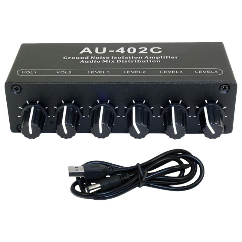 

Aluminum Alloy Stereo Sound Mixer for Multiple Computers with 3.5mm Interfaces and Ground Noise Elimination 20Hz - 20kHz 1