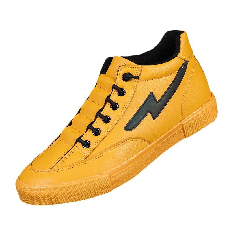 New ModelMen'S Shoes Winter Men'S Leather Velvet Cotton Shoes Thermal Board Shoes Comfortable Casual Cotton Boots