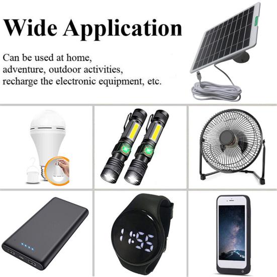 Solar Panels 5W Single Crystal Silicon Micro USB/Type-C Outputs Solar Panel IP65 Waterproof Lightweight