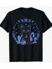Womens Gothic Witchy Cat TShirt Black with Purple Blue Glittery Eyes Soft Breathable Cotton Tee Gothic Kitten