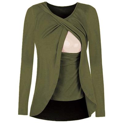 Maternidade Verão Feminino manga curta listrada Sólidos retalhos camisetas Amamentação Roupa enfermagem tops para as mulheres grávidas Maternidade Verão Feminino manga curta listrada Sólidos retalhos camisetas Amamentação Roupa enfermagem tops para as mulheres grávidas