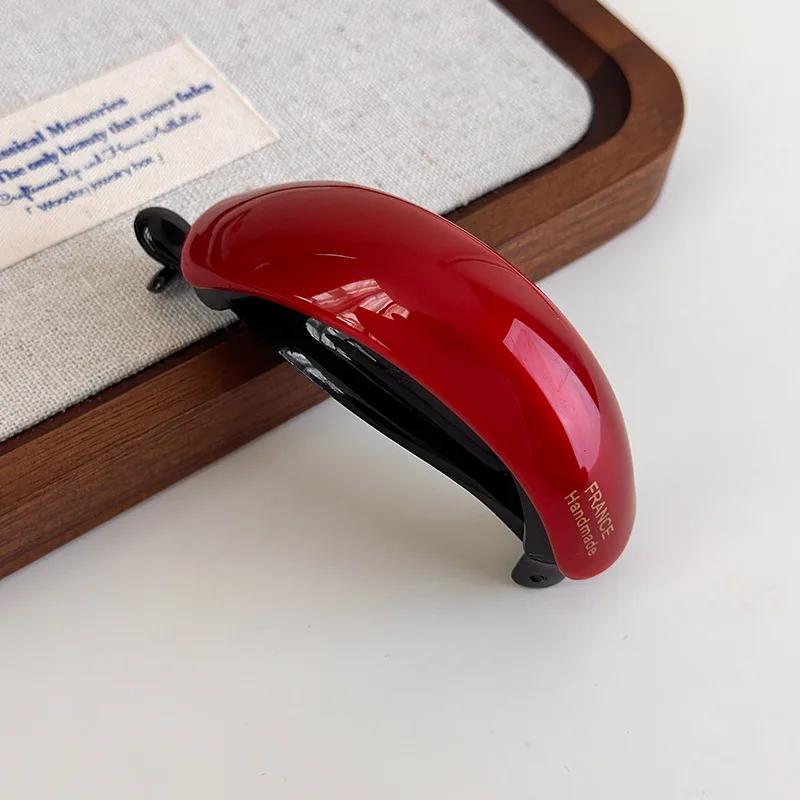 Retro Acetate Simple Temperament High Ponytail Buckle Clip Barrettes Headband Twist Hair Clips Womans Girls Temperament Hairpins