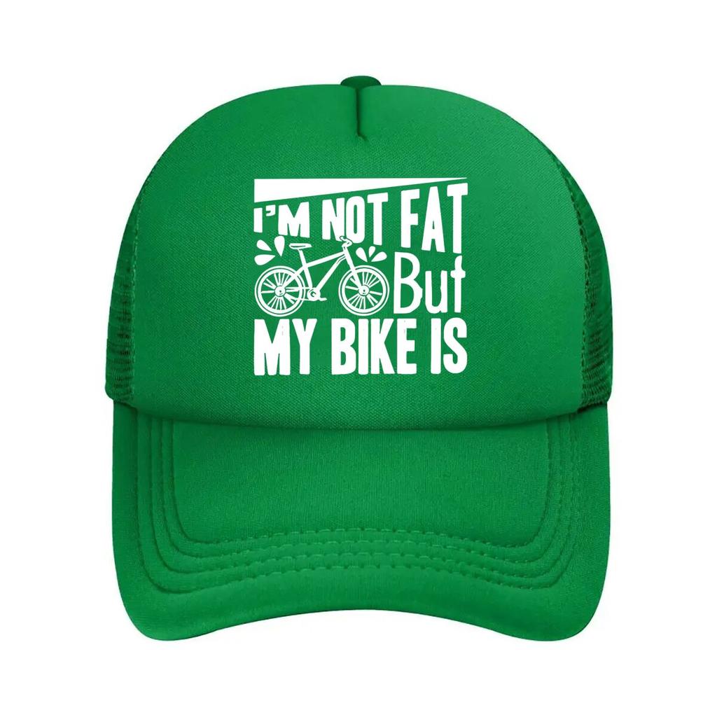 Im Not Fat But My Bike Is Text Mesh Baseball Cap Casual Hat Outdoor  For Womens Unisex FeUnisex