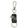 2Pcs Key Chains Elephant Shape Metal Cowhide Car Keychain Retro Leather Pendant GiftsBlack