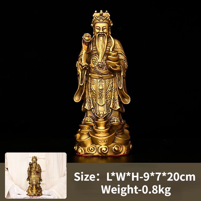 

Китайский бронзовый Бог богатства орнамент латунный слиток благоприятный текст Бог богатства украшение для дома офисный стол подношение украшение