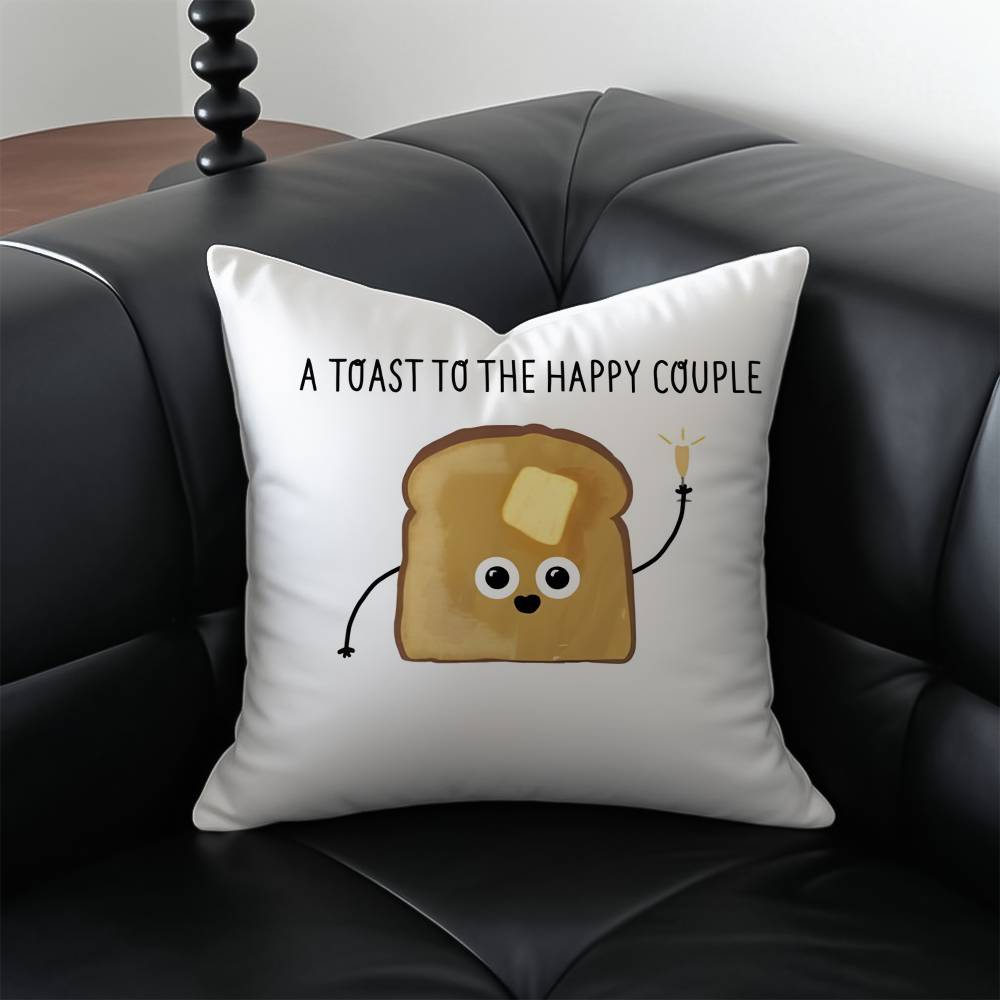 

A Toast To The Happy Couple Pillow Case Antidustmite Pillowcase Invisible zipper silky short plush Sofa cushion cover 30X30cm