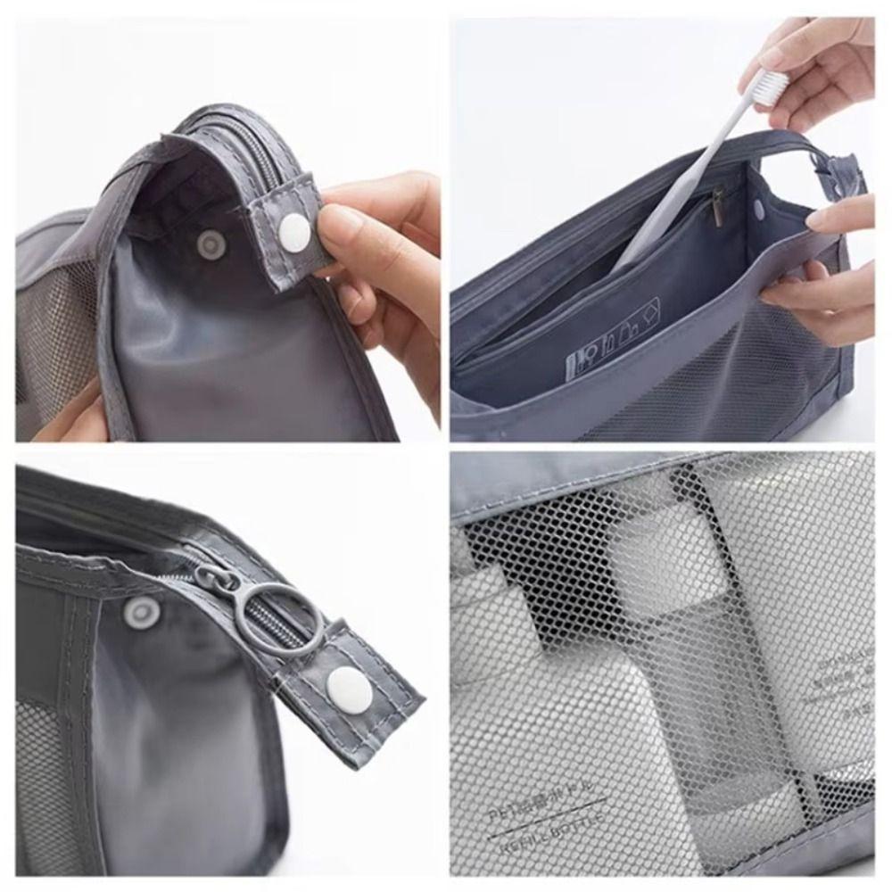 Portable Mesh Makeup Organizer Foldable Toiletry Bag Large Capacity Shower Storage Pouch Beauty