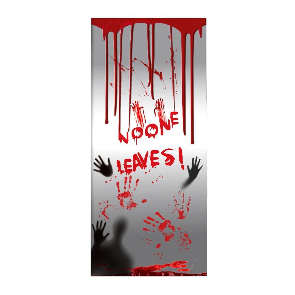 PE Blood Fingerprints Door Stickers Decorative Halloween Decorative Door Sticker  Bathroom Rooms