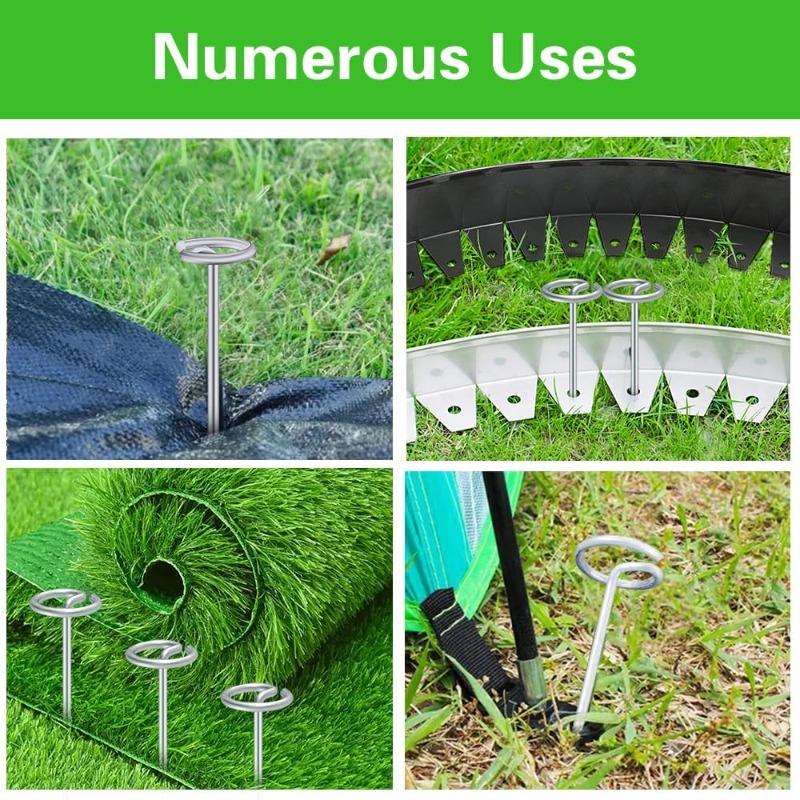 30/5 Stück G-Typ Gartenklammern Metallzaunrohrpfähle für den Außenbereich Garten Halten Rasenflächen Barriere Bodennägel Landschaftsspikes